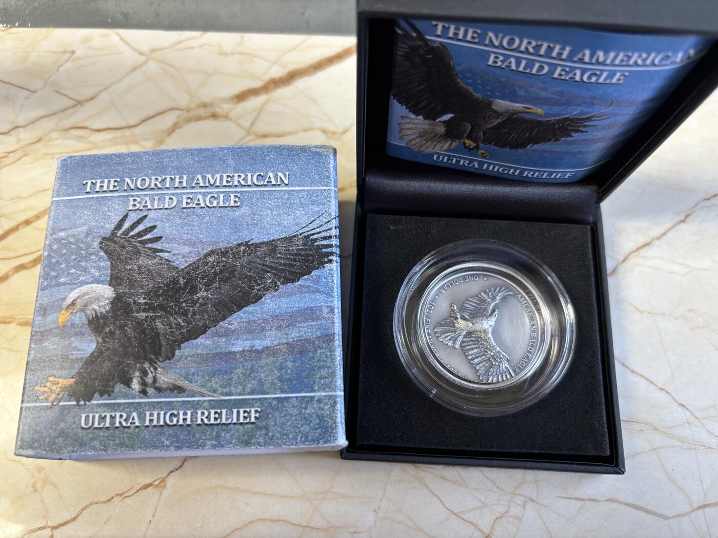 第195期拍卖 美国2023年本土精神系列白头鹰1盎司仿古纪念银币，999银，发行999枚