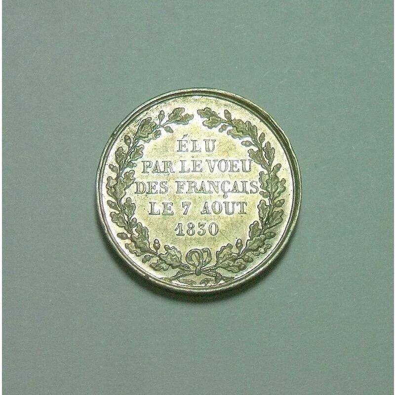 【银】法国1842年 菲利普一世高浮雕精制银章 18MM 4克