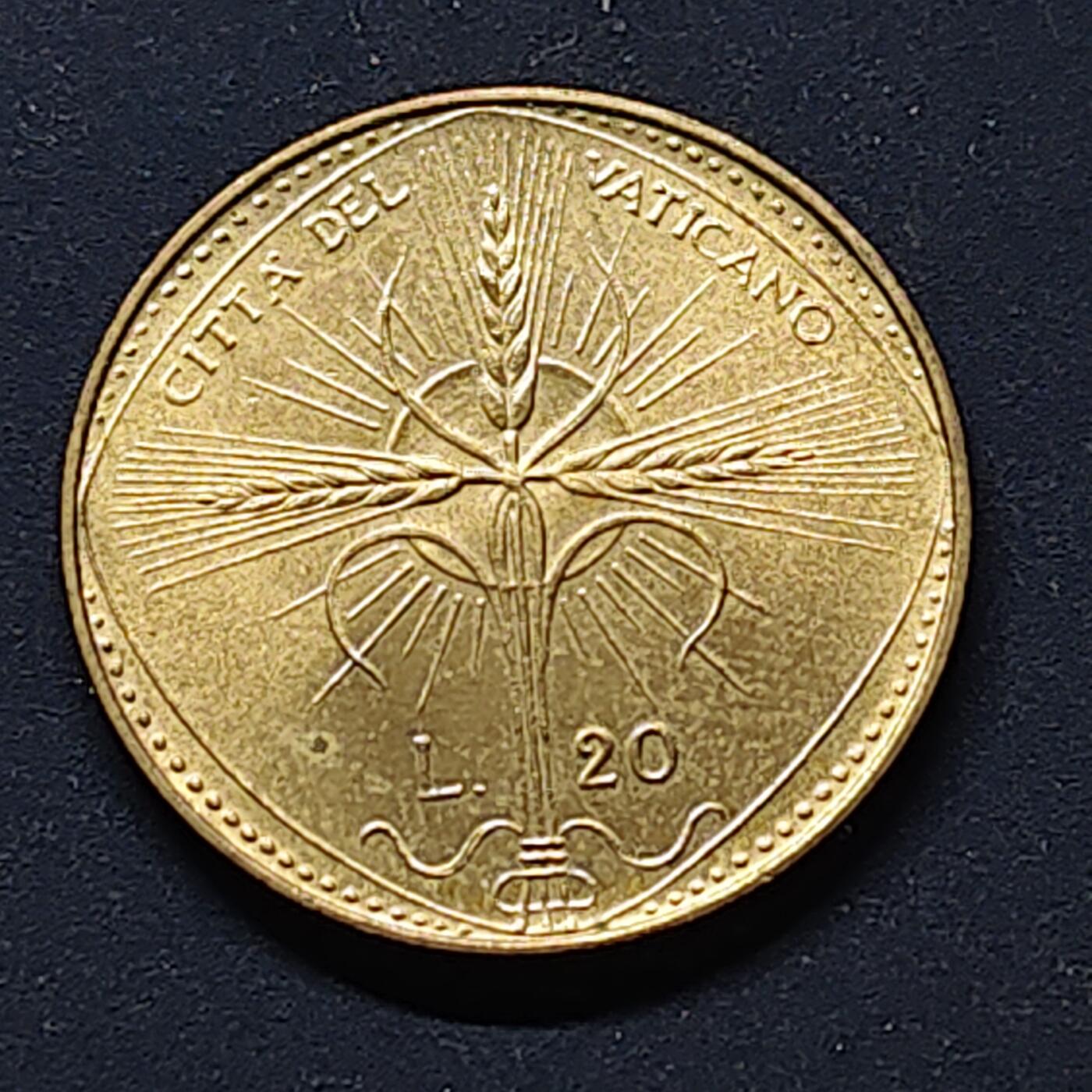 【全场包邮】纯粹捡漏拍514场 梵蒂冈1968年20里拉