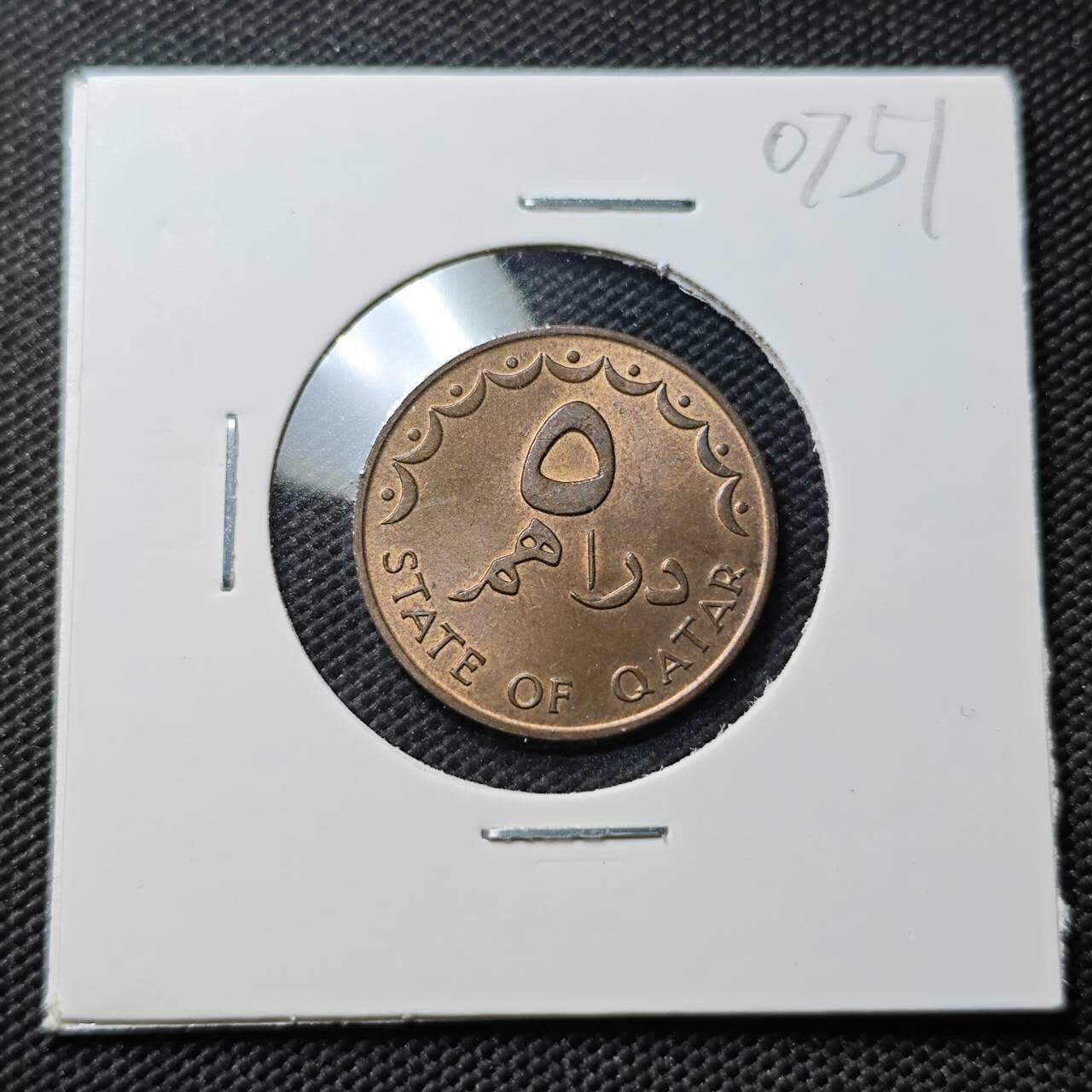 KK钱币收藏小铺  第407期 2月预留时间 周末发货  卡塔尔5费尔