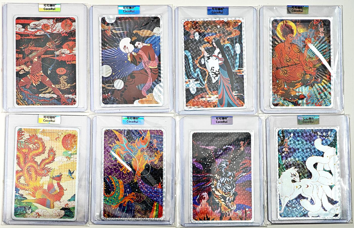 白泽拍卖卡牌手绘专场第34期（花朝去了又春分 草如茵 柳烟新） 2025 可可瑞听 山海经 6弹全 共30张 均带编 如图 果陀印签 银卡（非银质） 官封卡夹