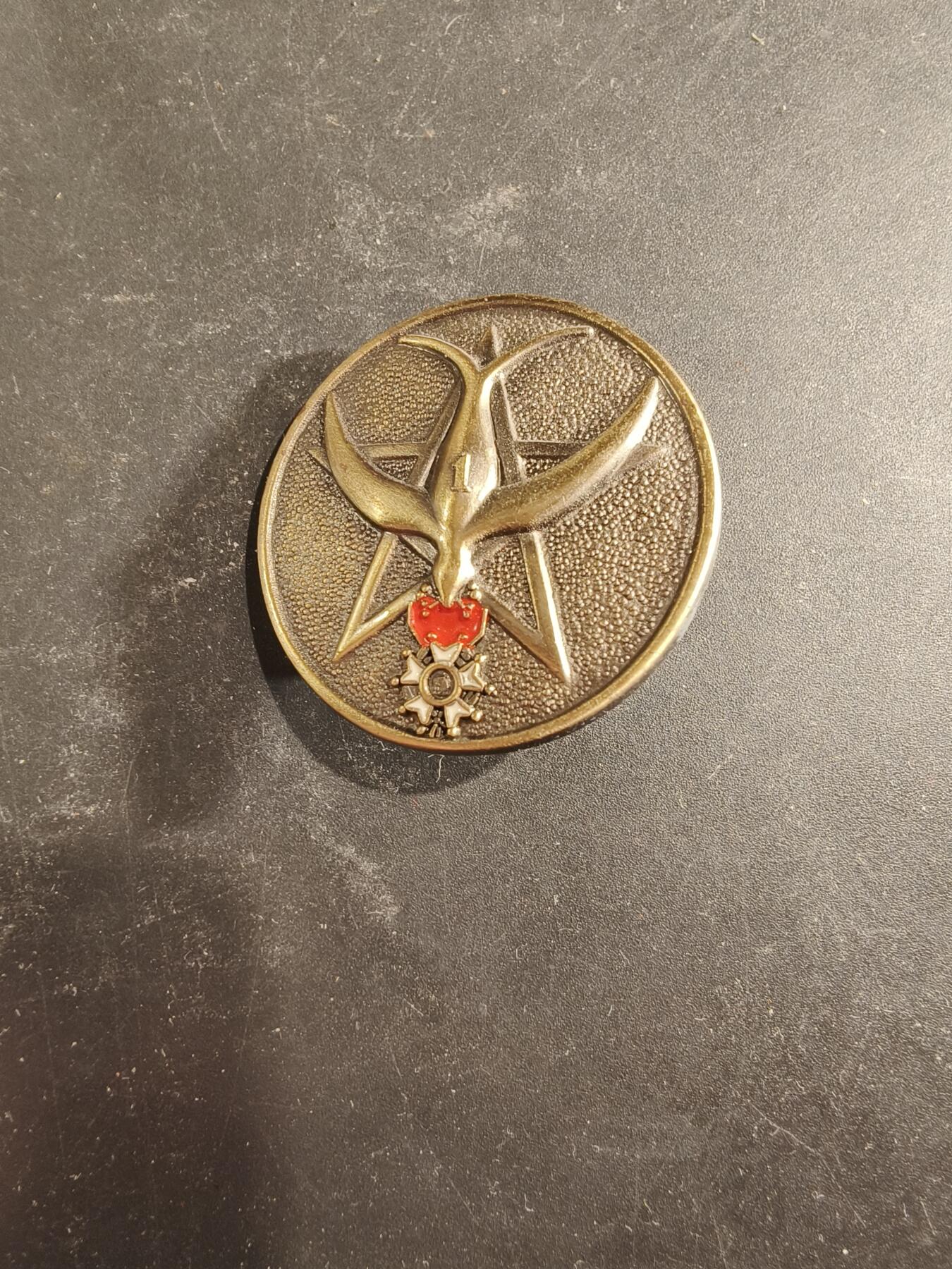 老王徽章第189期 法国陆军第1摩洛哥步兵团证章     第1摩洛哥步兵团是一支隶属于非洲军团步兵，归属于法国陆军管辖