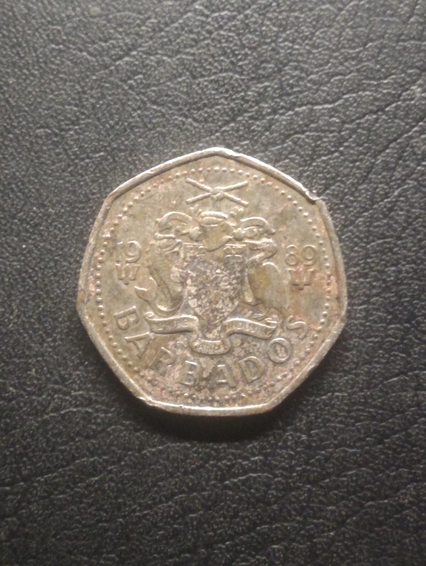 荟藏特别场次第十二期——“社长的硬币堆” 巴巴多斯1989年1元 巴巴多斯元币值是美元一半