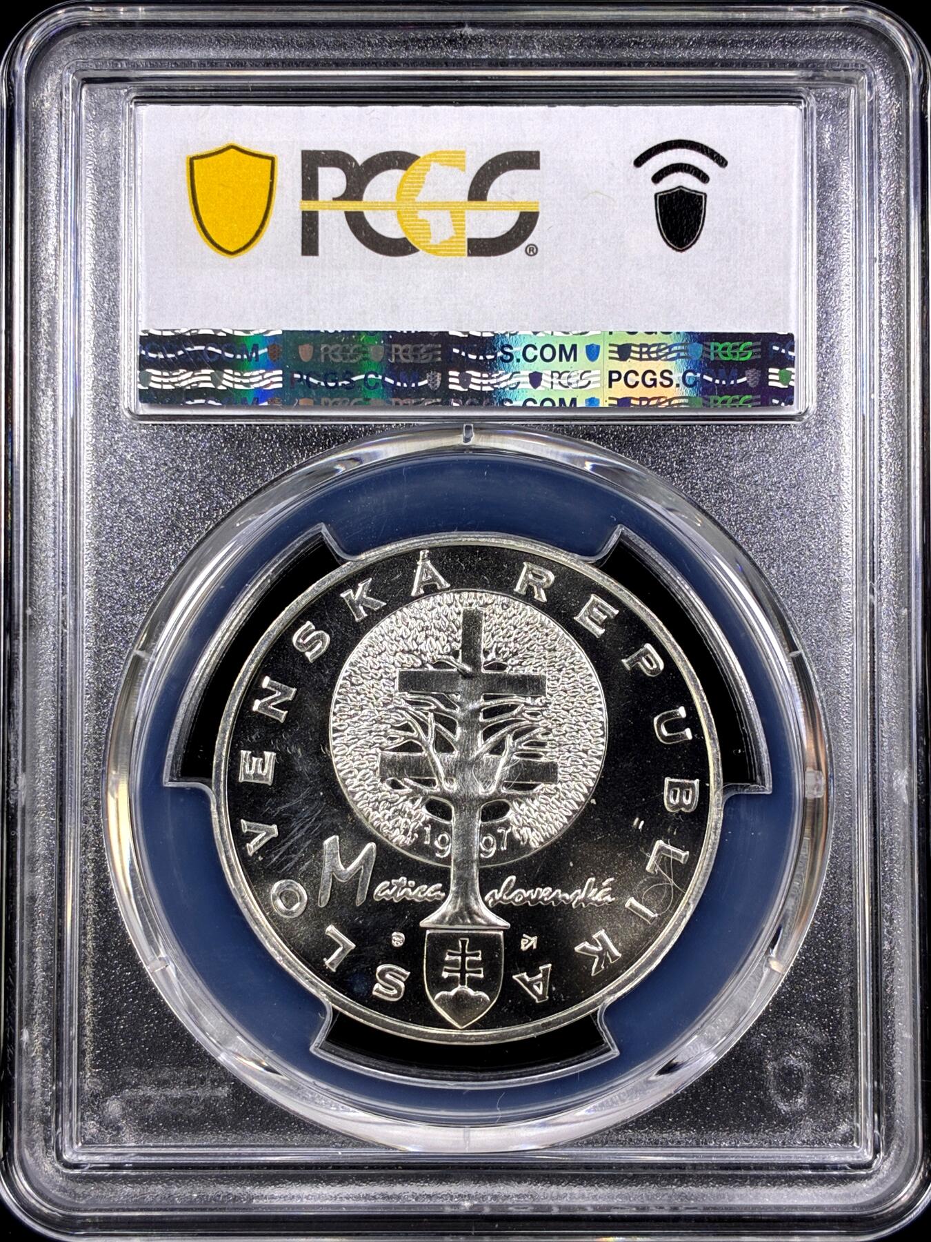【雨安】【直播拍卖】【第0130期-评级币章】2026-03-28 周六 19:30 (金价981.33, 银价17.11) [评级现代] Slovakia 斯洛伐克 200克朗 1997年 S.Moyzes  PCGS-MS67