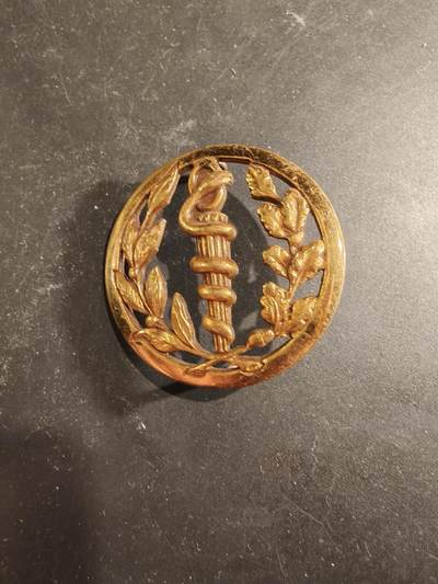 老王徽章第189期 - 法国军医贝雷帽徽  金色