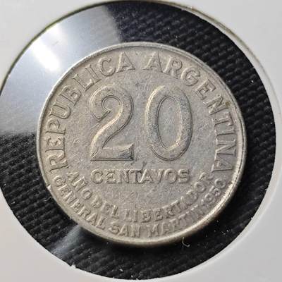 KK钱币收藏小铺  第407期 2月预留时间 周末发货 -  阿根廷20分纪念币