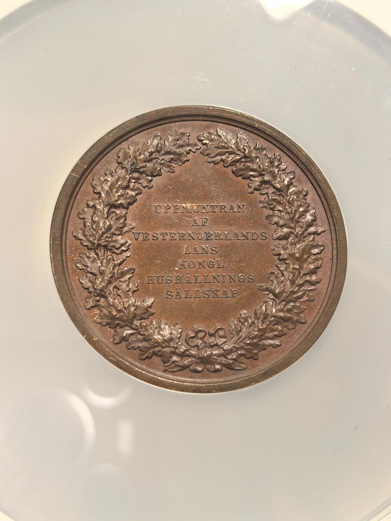 博洋堂“芳菲春韵”3月精品大拍专场暨第166期（全场包邮） NGC MS62BN 瑞典西诺尔兰农业协会纪念大铜章，48mm