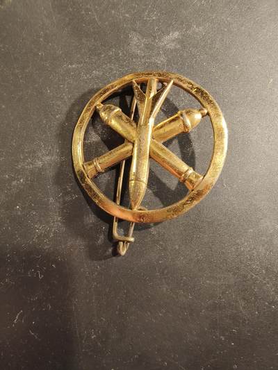 老王徽章第189期 - 法国炮兵贝雷帽徽   金色