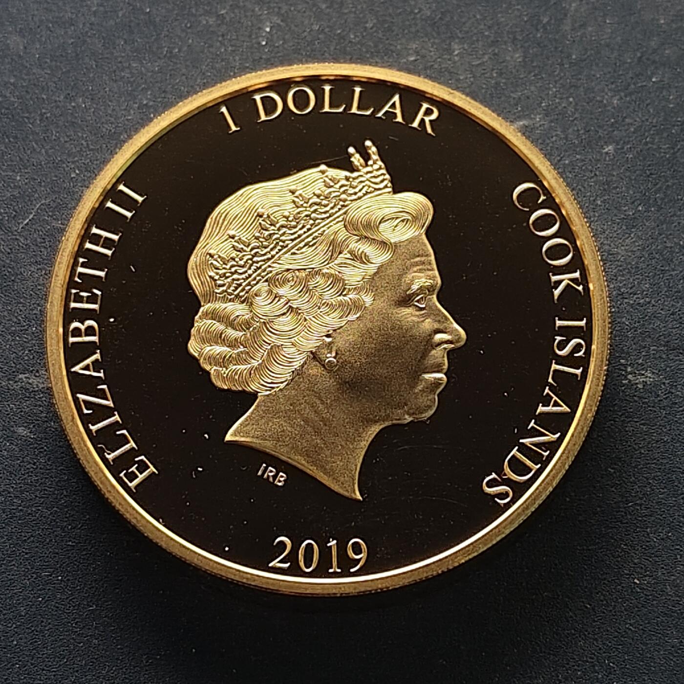 【全场包邮】纯粹捡漏拍515场 库克群岛2019年1元英国统帅系列一战统帅道格拉斯·黑格精制镀金加厚50克纪念币