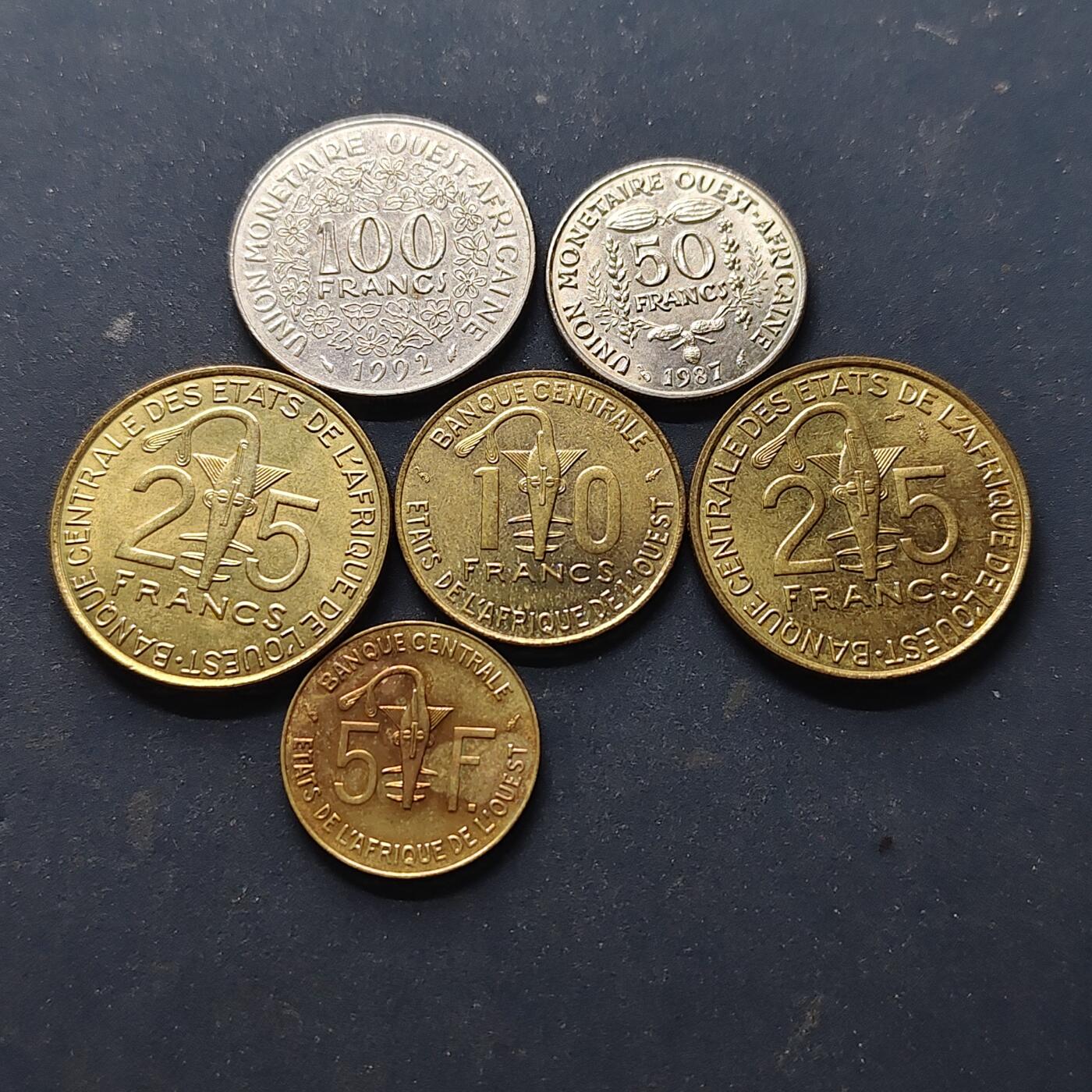 【全场包邮】纯粹捡漏拍514场 西非国家1987-2009年散币6枚一组