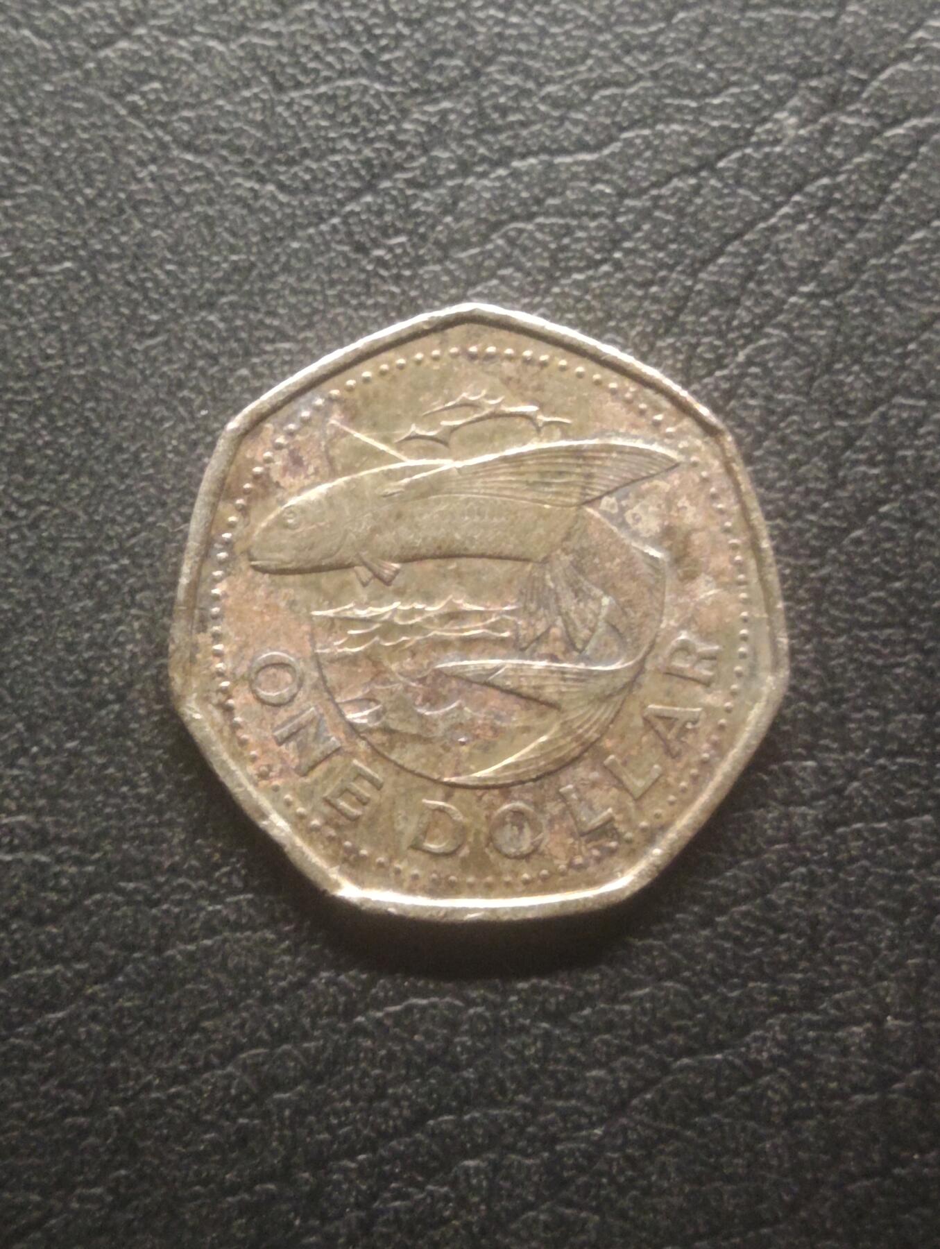 荟藏特别场次第十二期——“社长的硬币堆” 巴巴多斯1989年1元 巴巴多斯元币值是美元一半