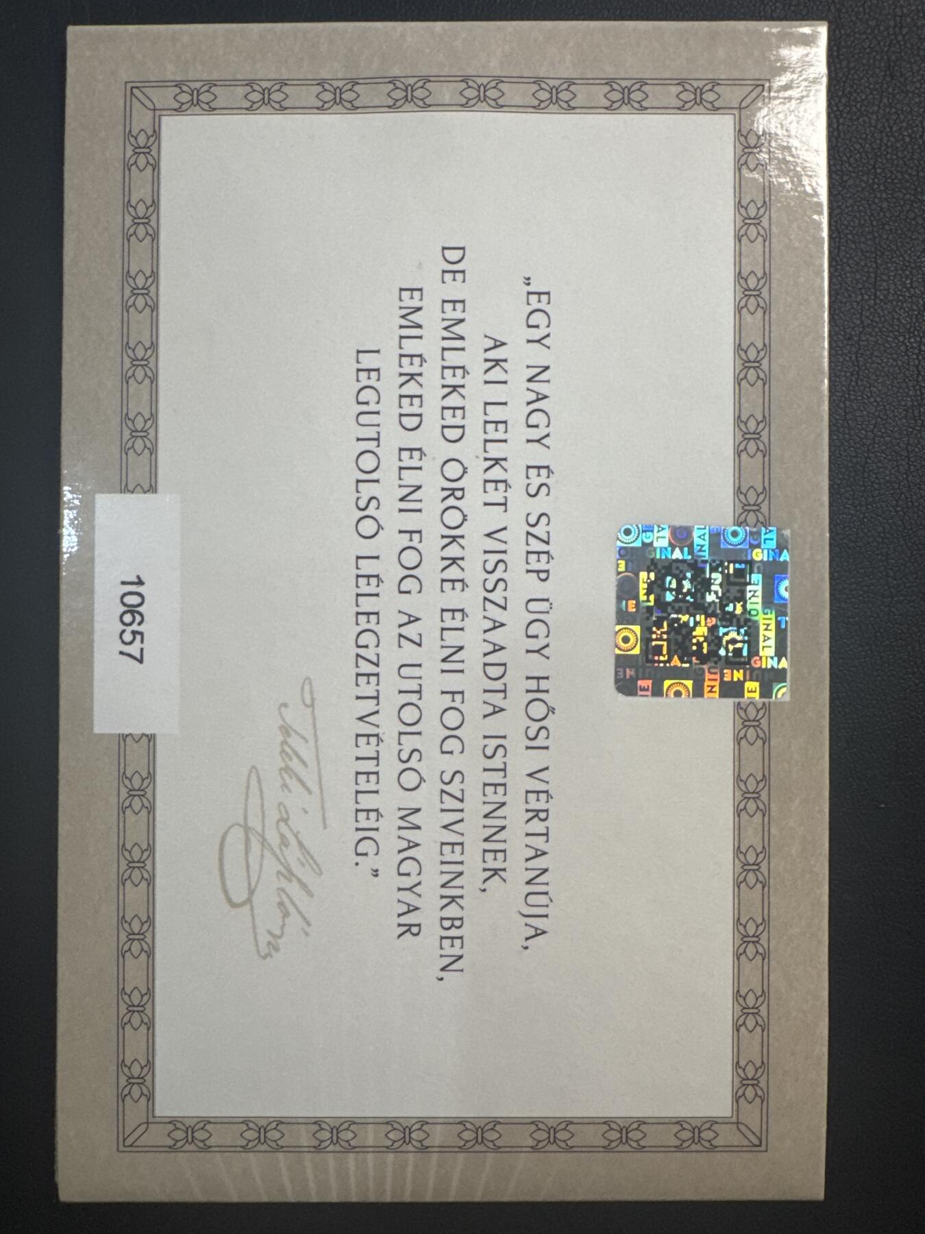 ❤️【币观天下】❤️ 第346期钱币拍卖场- 2026.3.27周五晚上6点半场 长期征集拍品  匈牙利 2024年 第一任总理逝世175周年200福林纪念币 First day mint币卡 发行量12000套