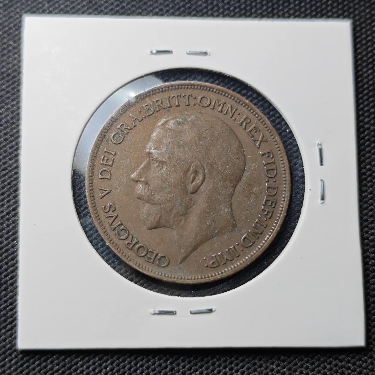 KK钱币收藏小铺  第406期 2月预留时间 周末发货 1916英国1便士铜币  