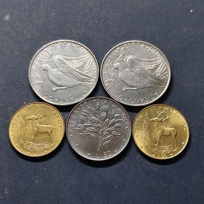 【全场包邮】纯粹捡漏拍514场 - 梵蒂冈各年份散币5枚一组