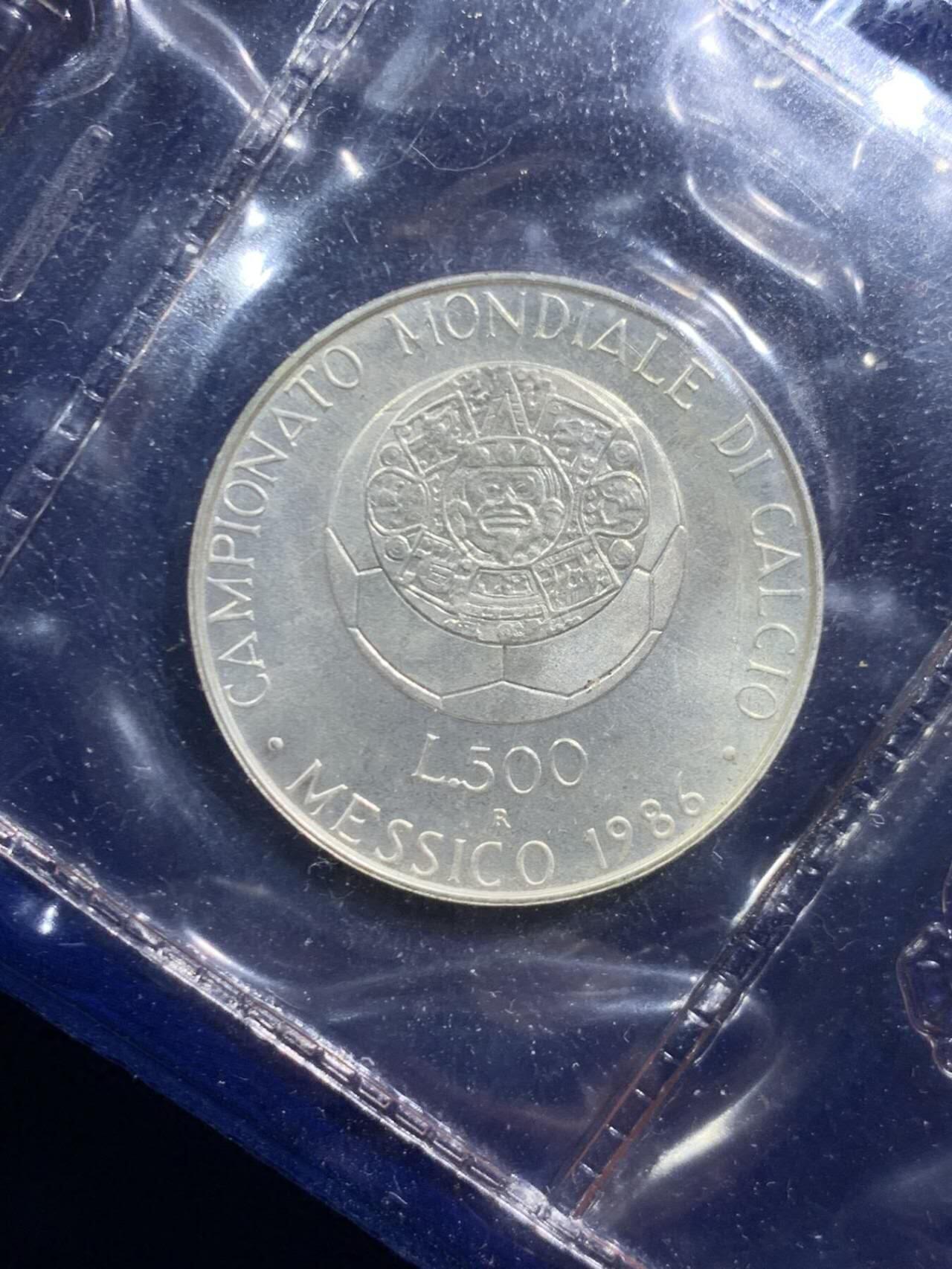 意大利1986年500里拉世界杯银币 发行量最少的一款