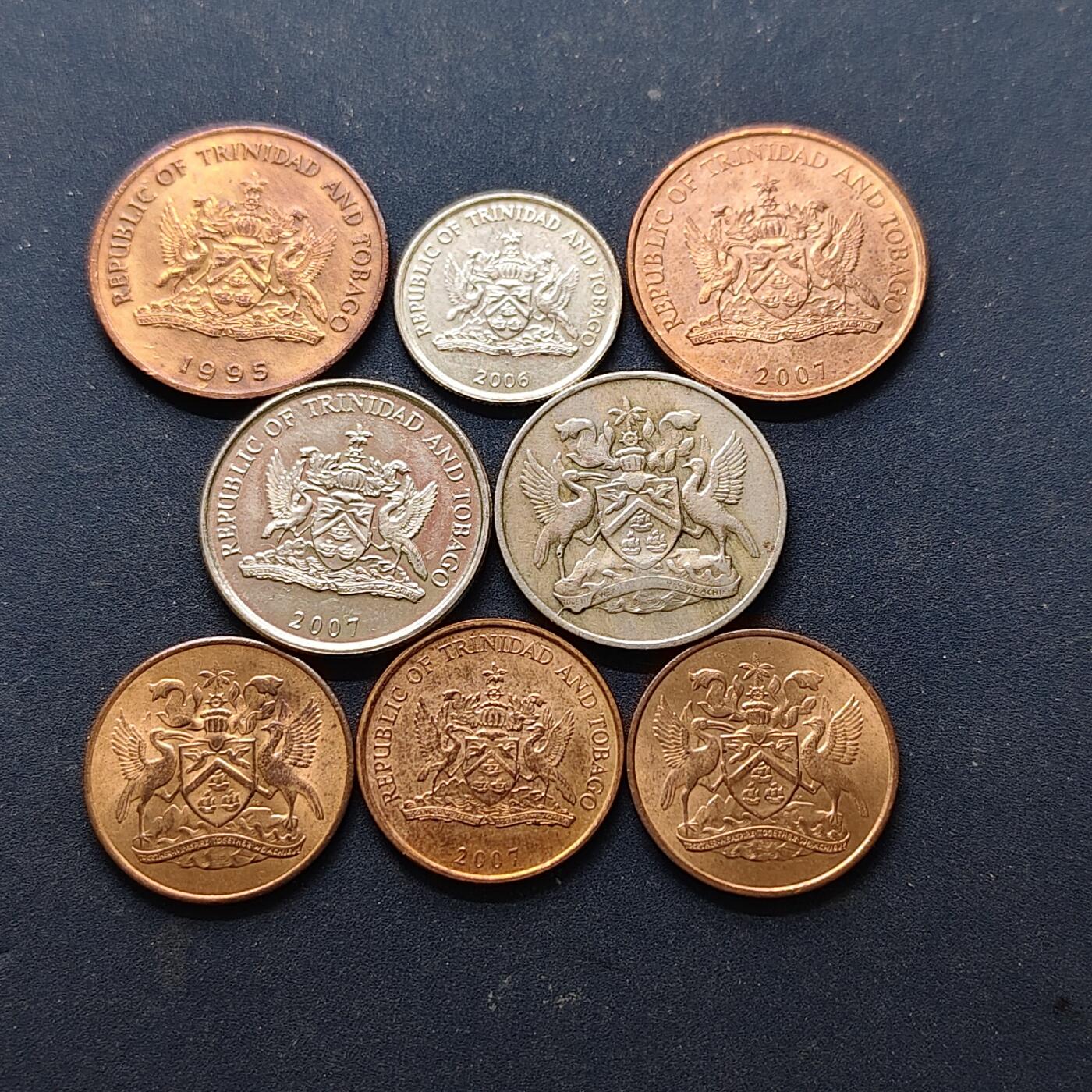 【全场包邮】纯粹捡漏拍514场 特立尼达和多巴哥1966-2007年散币8枚一组