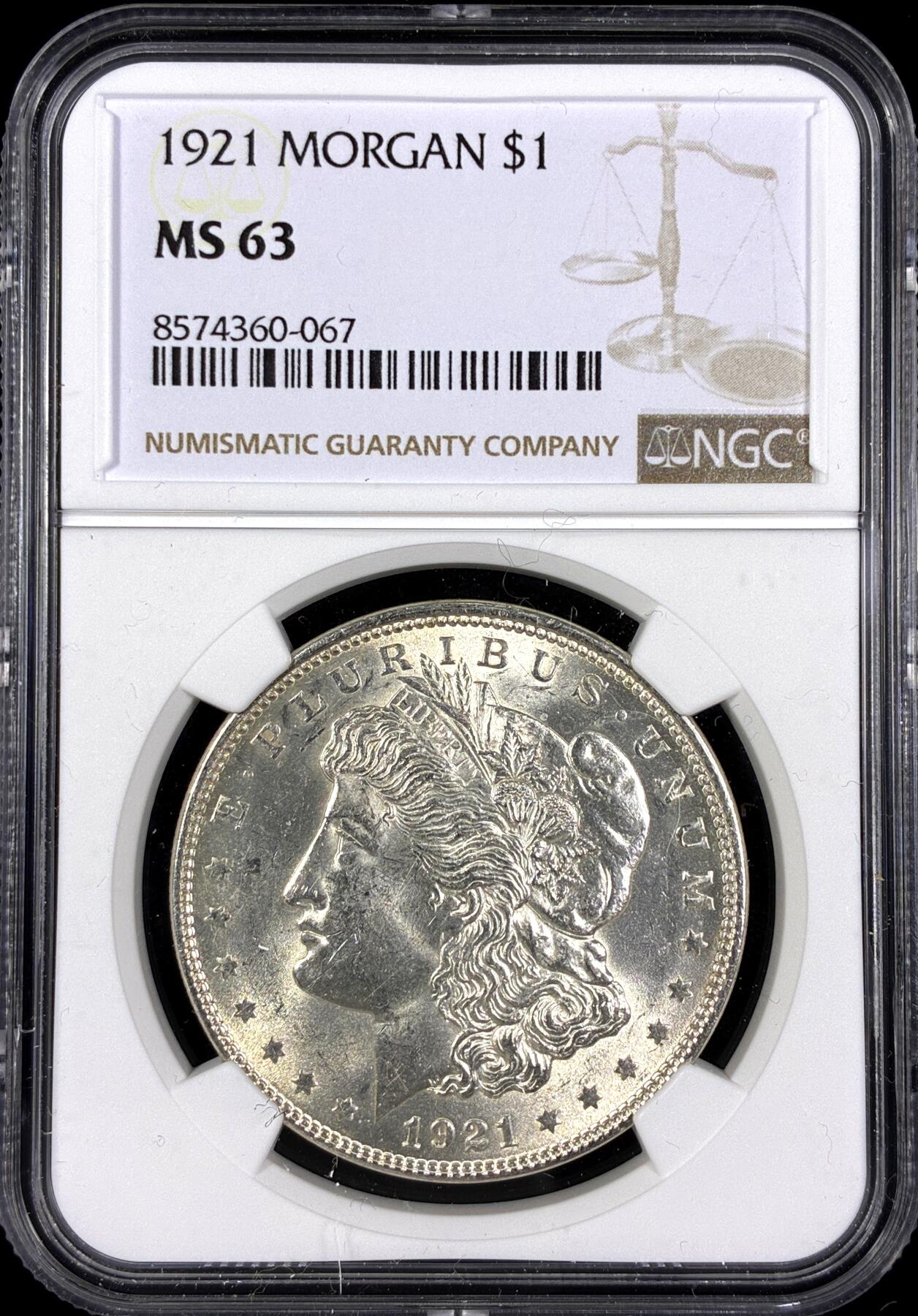 【雨安】【直播拍卖】【第0130期-评级币章】2026-03-28 周六 19:30 (金价981.33, 银价17.11) [评级美洲] USA 美国 1美元 (1878-1921) 摩根 1921年  NGC-MS63