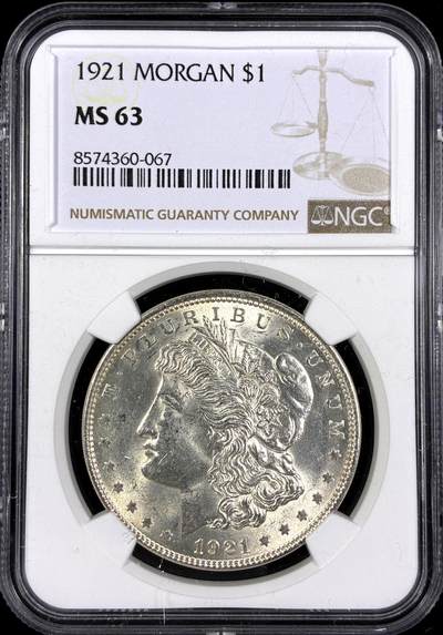 【雨安】【直播拍卖】【第0130期-评级币章】2026-03-28 周六 19:30 (金价981.33, 银价17.11) - [评级美洲] USA 美国 1美元 (1878-1921) 摩根 1921年  NGC-MS63