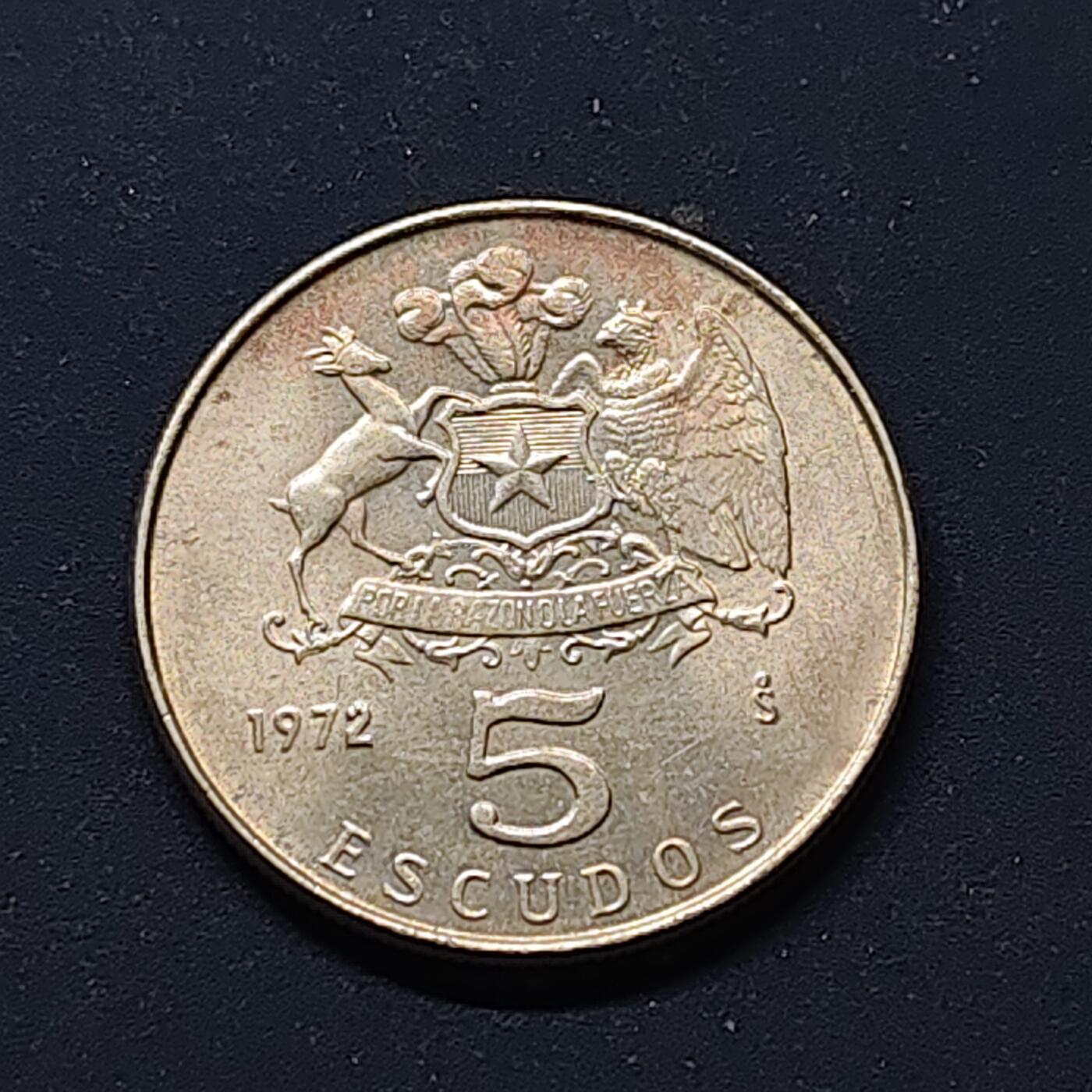 【全场包邮】纯粹捡漏拍514场 智利1972年5埃斯库多-马普切族著名的军事领袖和民族英雄劳塔罗