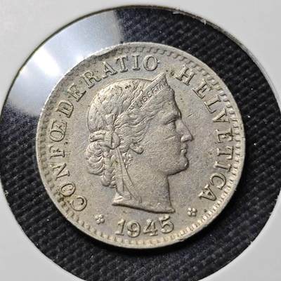 KK钱币收藏小铺  第406期 2月预留时间 周末发货 -  1945瑞士20分