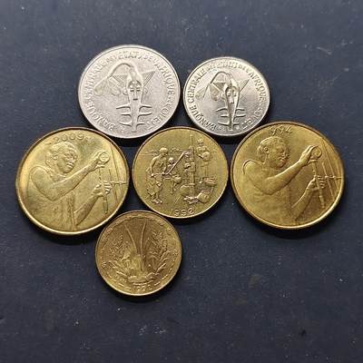 【全场包邮】纯粹捡漏拍514场 - 西非国家1987-2009年散币6枚一组
