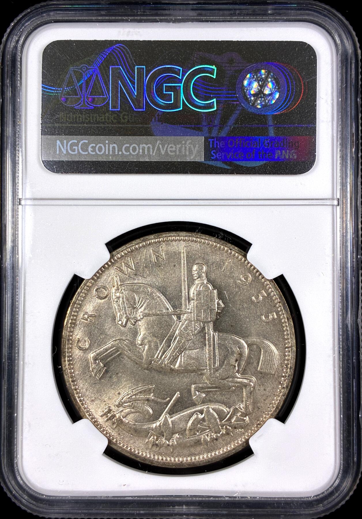 【雨安】【直播拍卖】【第0130期-评级币章】2026-03-28 周六 19:30 (金价981.33, 银价17.11) [评级欧洲] Great Britain 英国 1克朗 1935年 乔治五世  NGC-MS63