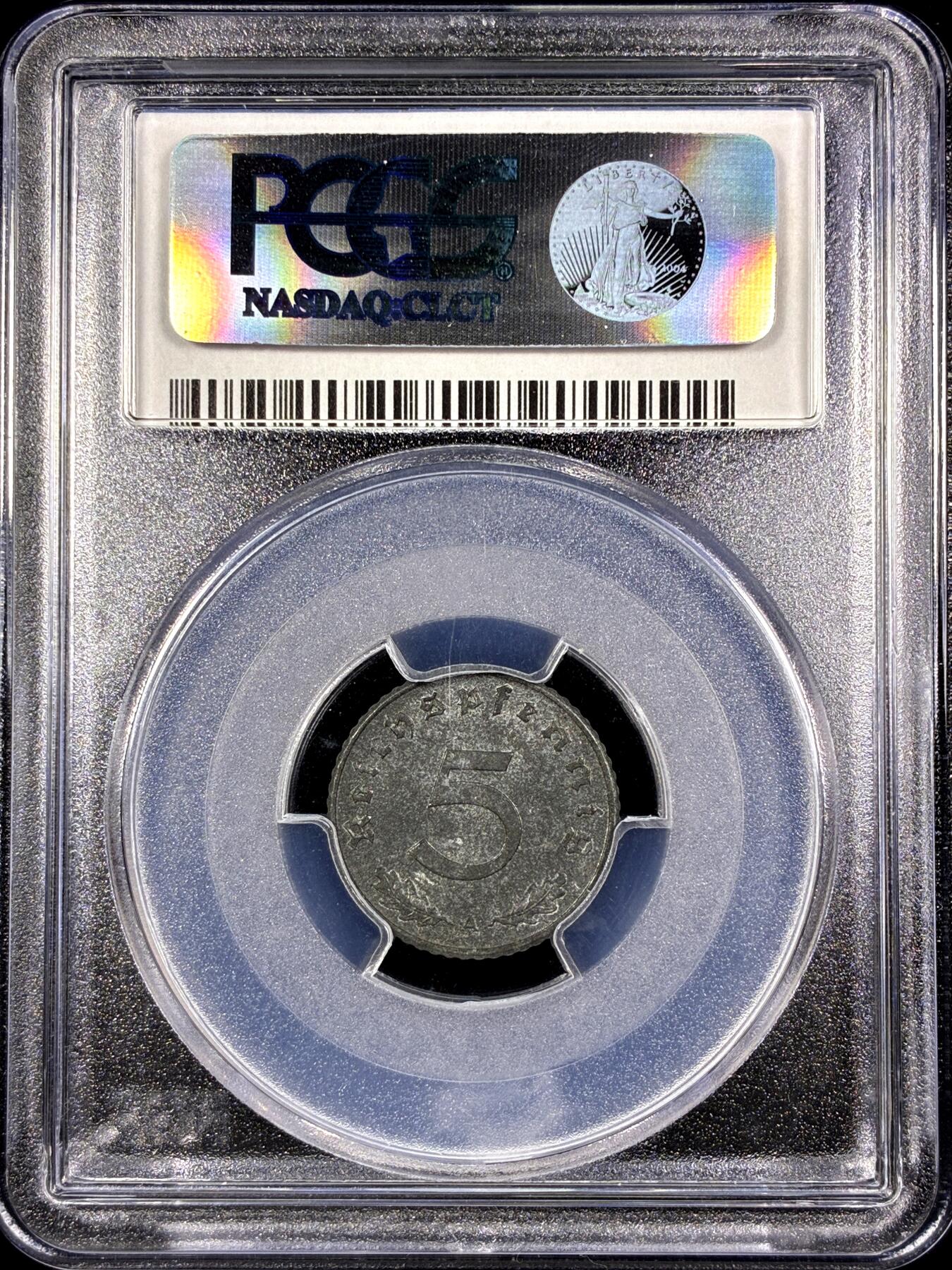 【雨安】【直播拍卖】【第0130期-评级币章】2026-03-28 周六 19:30 (金价981.33, 银价17.11) [评级德国] Germany 德国 第三帝国 5芬尼 1941年  PCGS-MS63