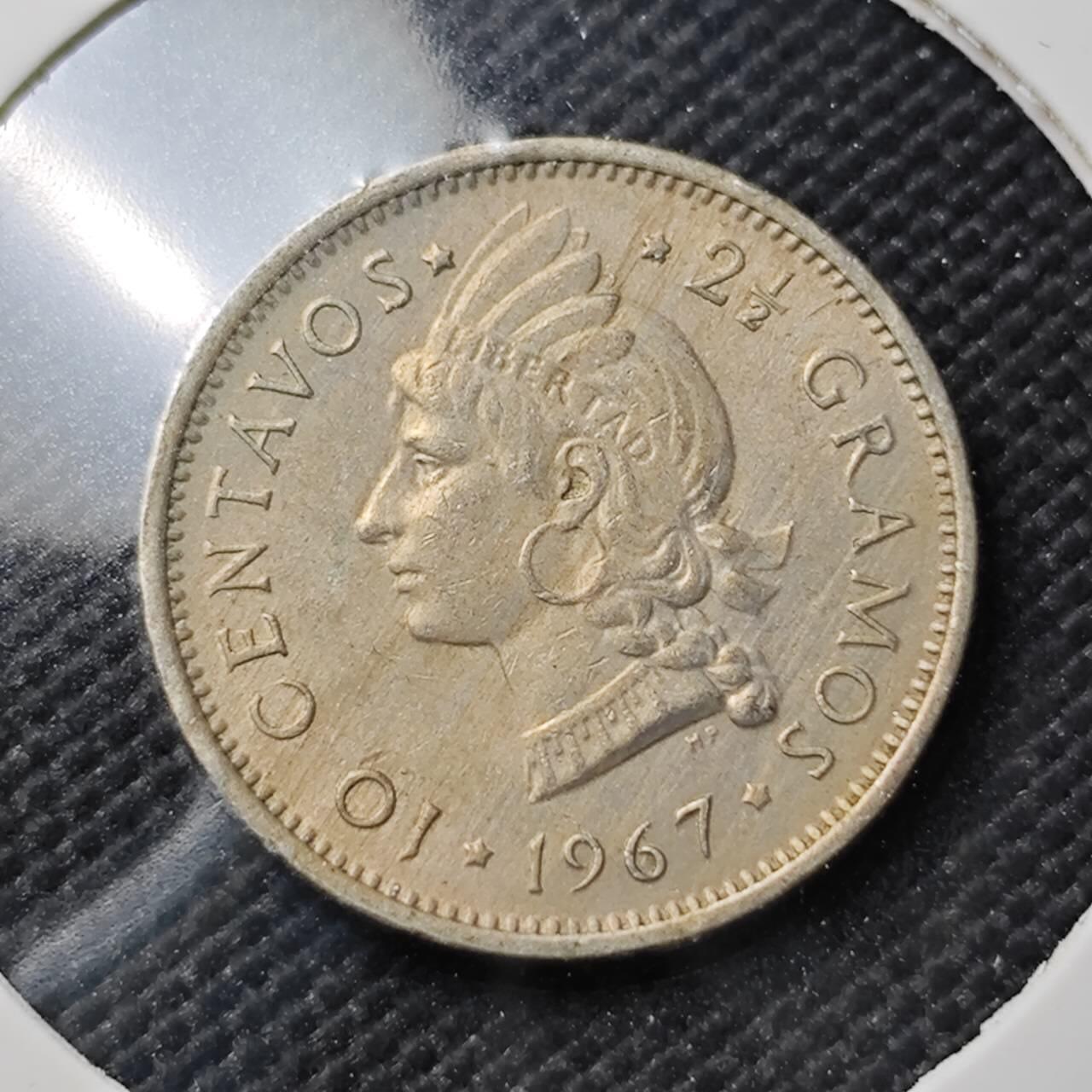 KK钱币收藏小铺  第407期 2月预留时间 周末发货  1967多米尼加10分