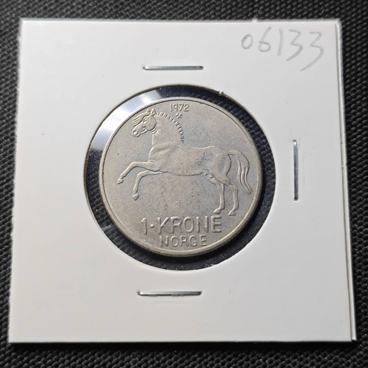 KK钱币收藏小铺  第406期 2月预留时间 周末发货  1972挪威1克朗 动物版