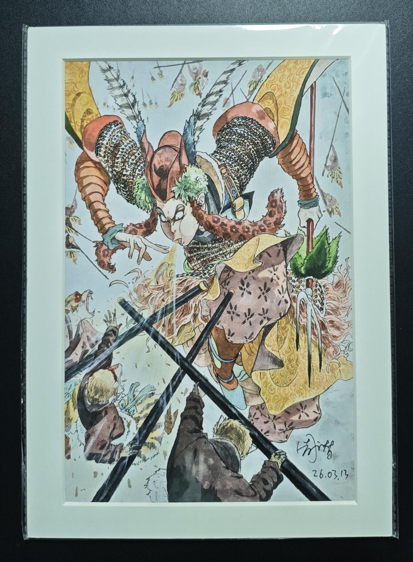 天玑星卡拍第182期《3.30周一截拍》持续收拍收评中 满赠卡需备注 【亲签复制画】周潜 西游 复制画 A4尺寸