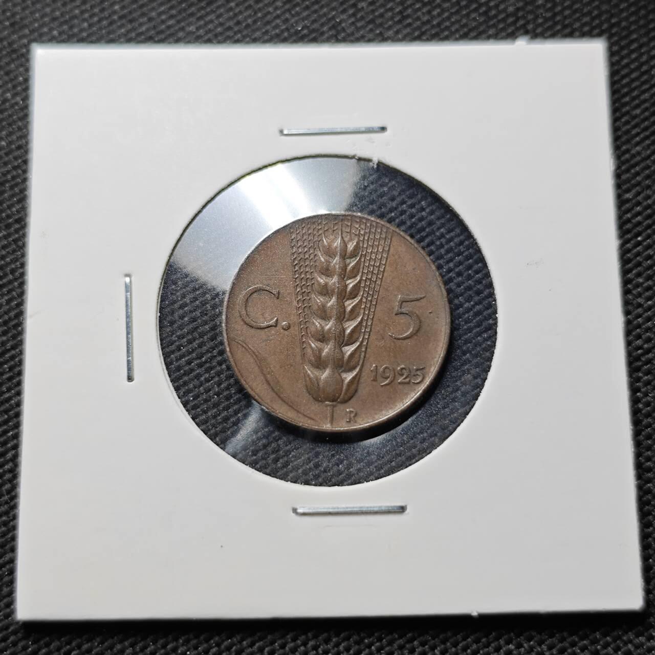 KK钱币收藏小铺  第406期 2月预留时间 周末发货  1925意大利5分铜币