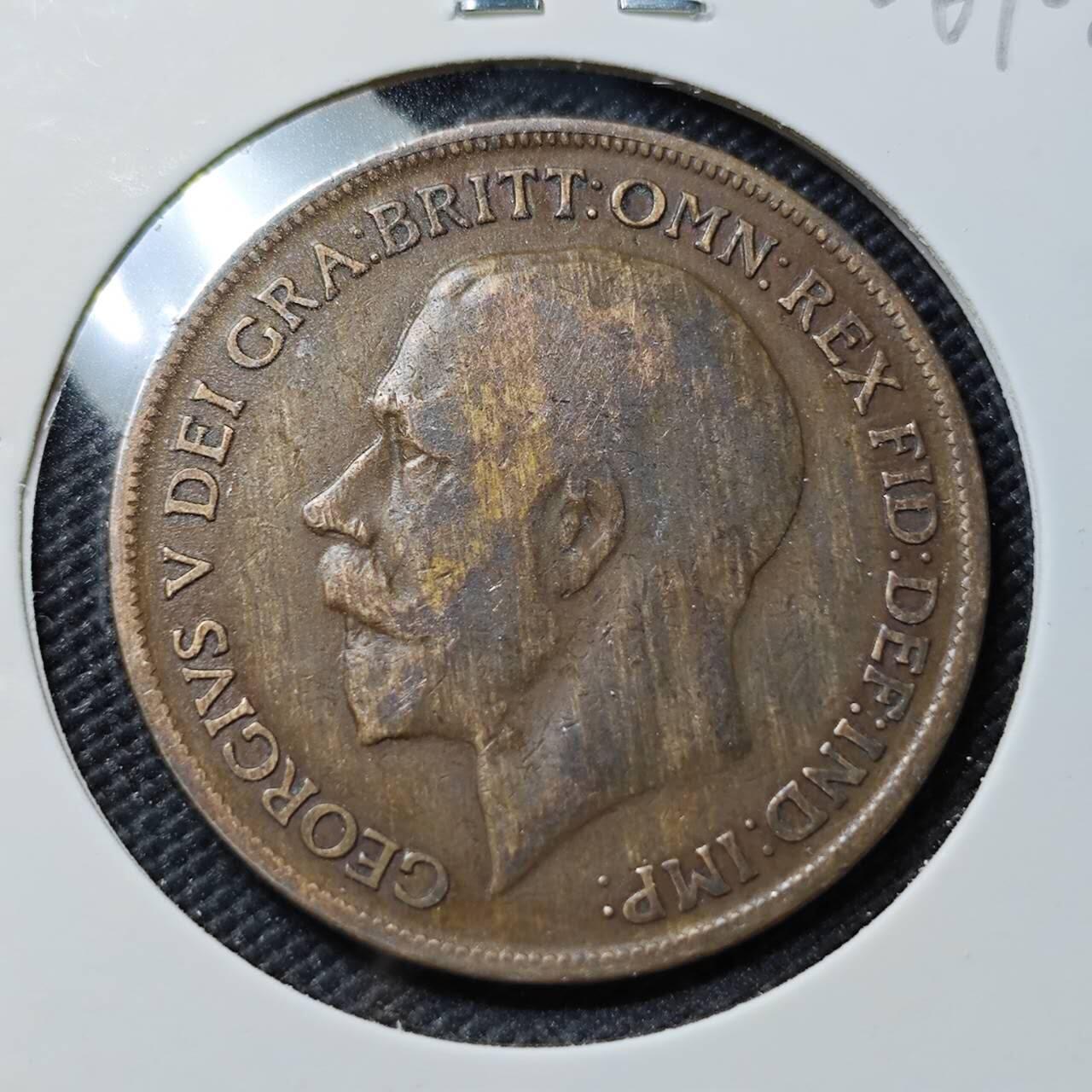 KK钱币收藏小铺  第406期 2月预留时间 周末发货  1920英国1便士铜币