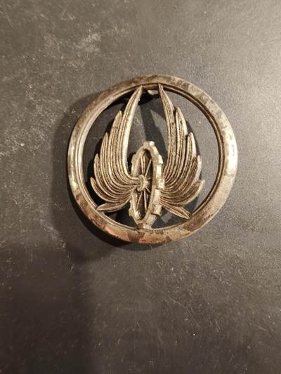 老王徽章第189期 - 法国铁路运输兵贝雷帽徽   银色