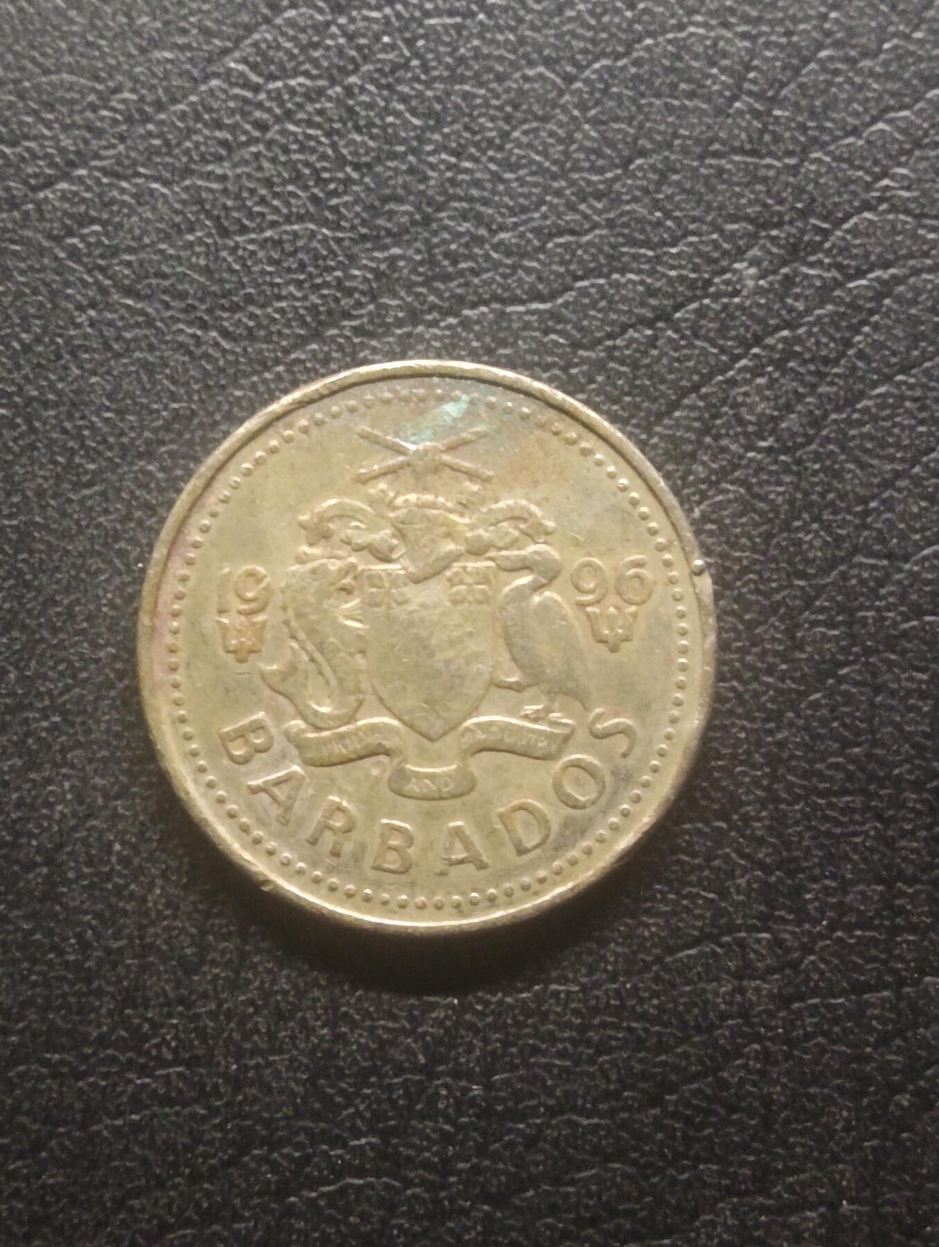 荟藏特别场次第十二期——“社长的硬币堆” 巴巴多斯1996年25分 巴巴多斯元币值是美元一半
