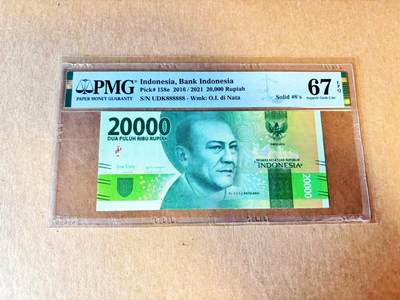 【Blue Auction】世界纸币精拍第799期——18级TOP拍卖/信誉/品质/专业/高效💫 - 【全同8】印尼 2016年20000卢比 PMG67EPQ 