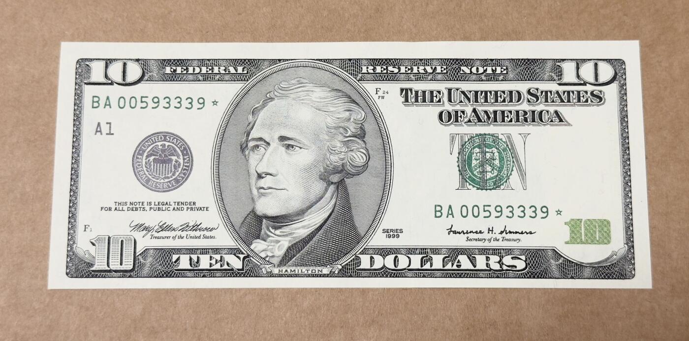 【礼羽收藏】🌏世界钱币拍卖第130期 99年首发黑白大头10美元补号无4.7豹子身尾8全新unc品相