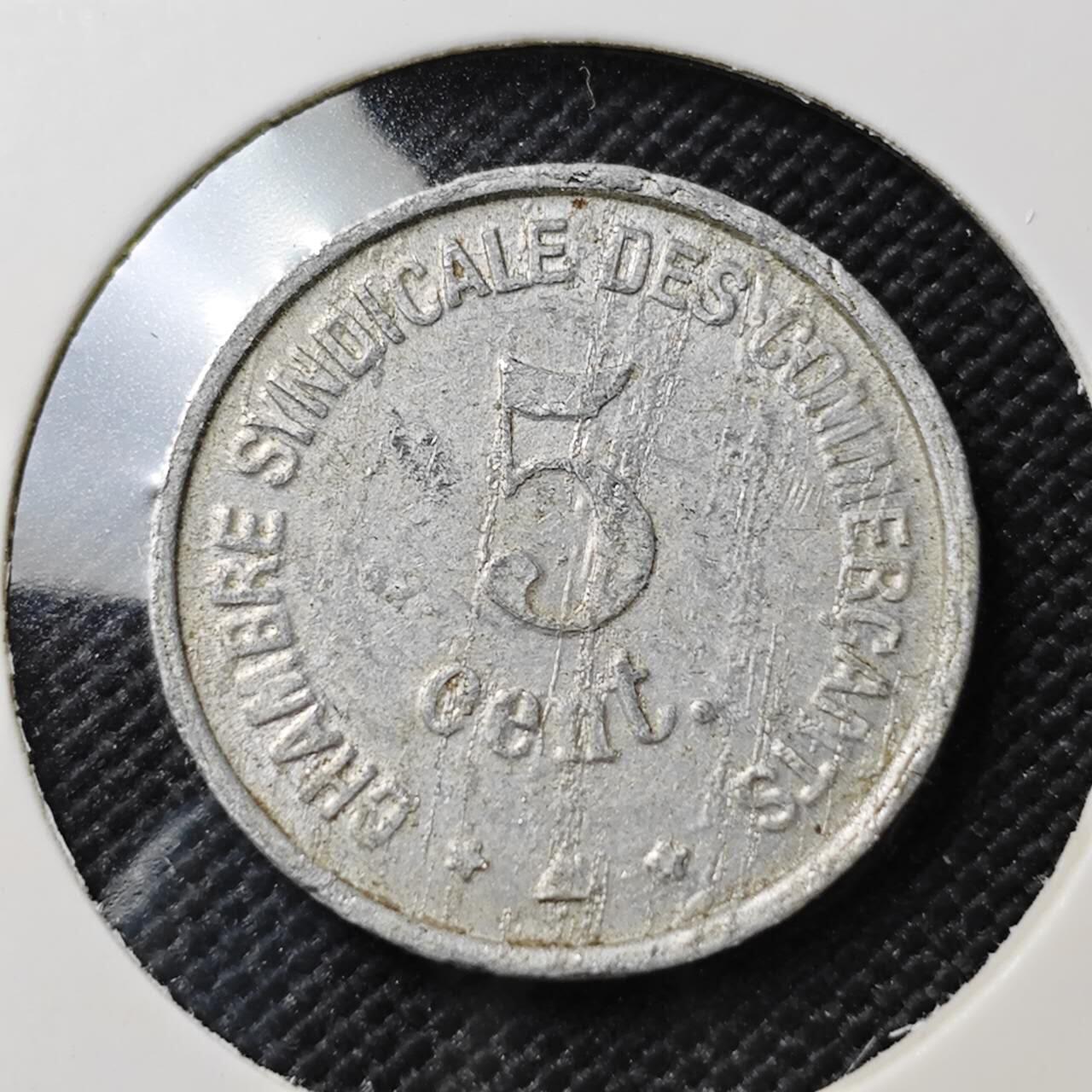 KK钱币收藏小铺  第407期 2月预留时间 周末发货  1921法国代币5分