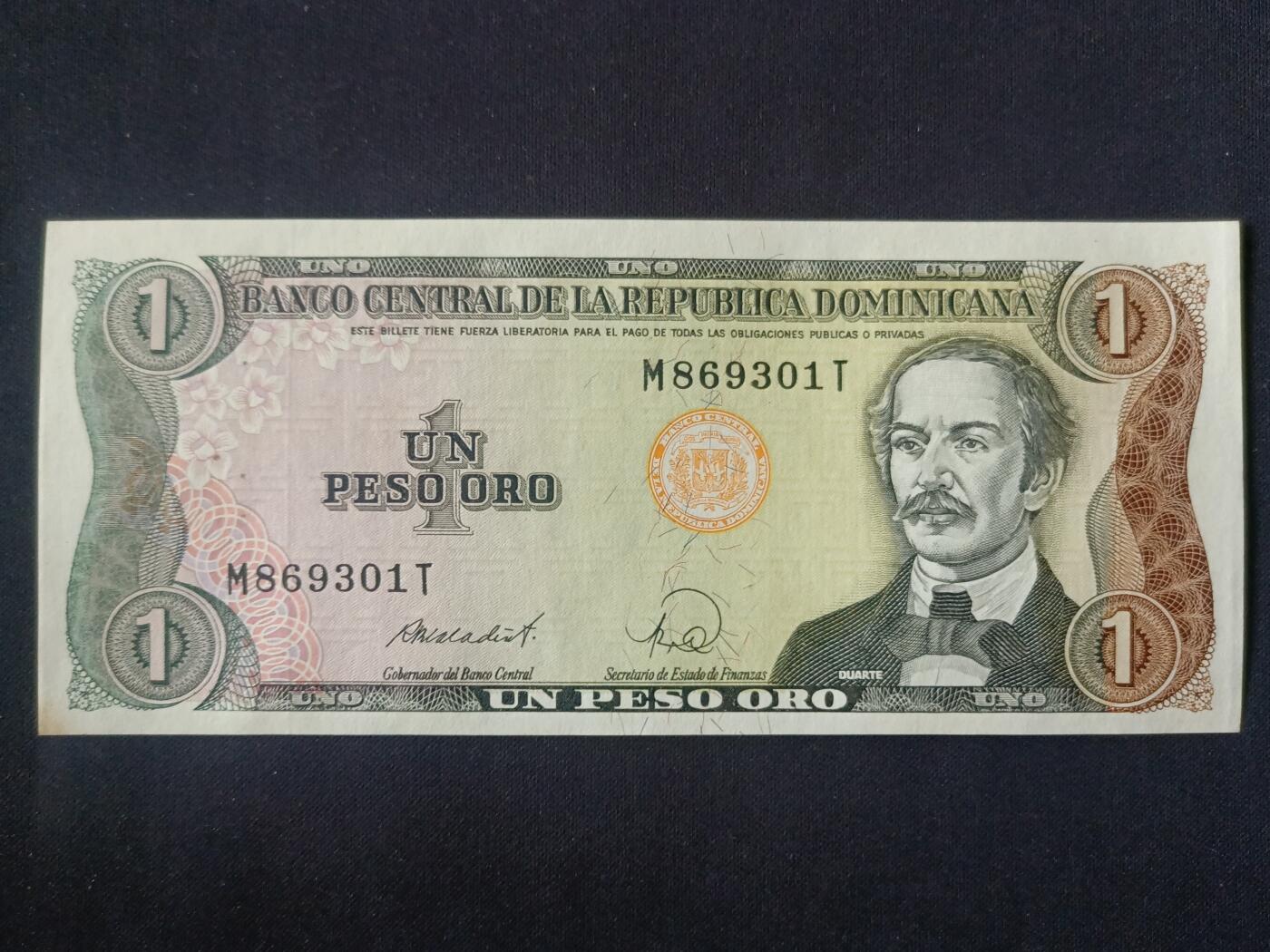 【游宝拍卖】丙午马年第15期 多米尼加-1比索【永恒号 M869301T 近新AU 】
