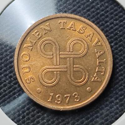 KK钱币收藏小铺  第406期 2月预留时间 周末发货 -  1973芬兰5芬尼铜币 好品