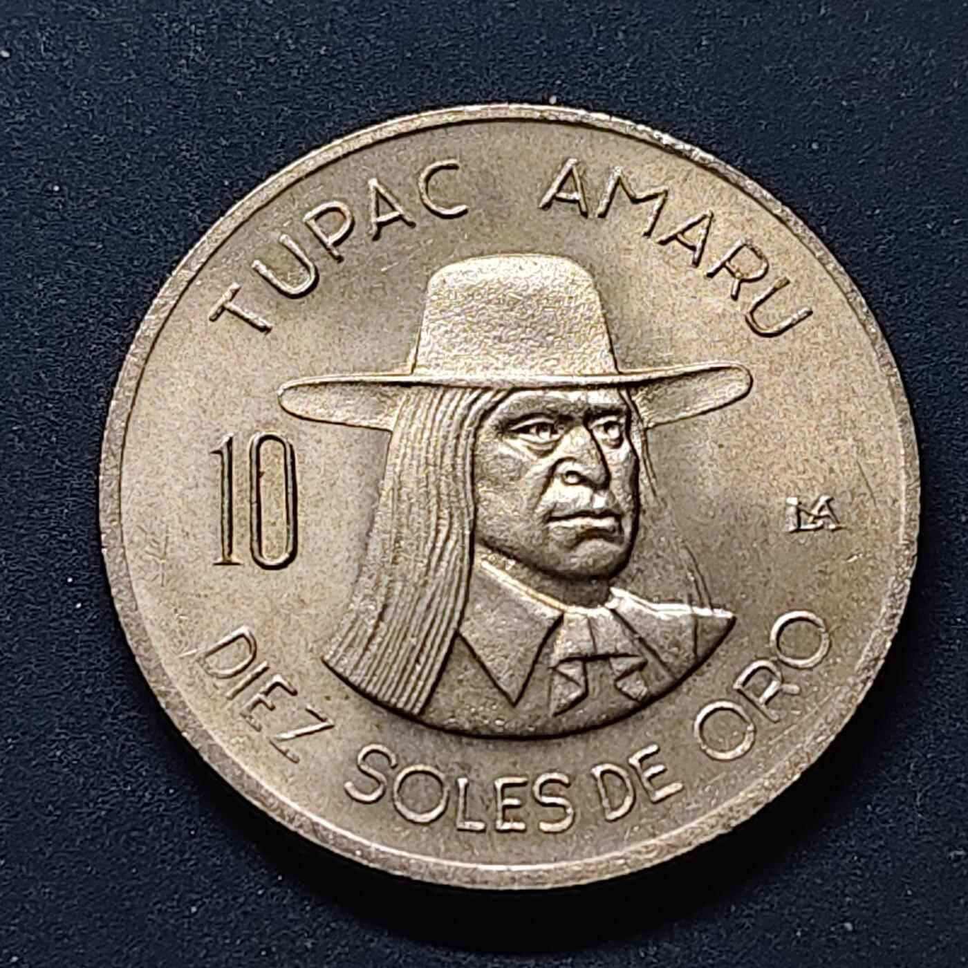 【全场包邮】纯粹捡漏拍514场 秘鲁1973年10索尔-图帕克·阿马鲁二世