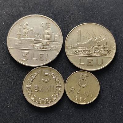 【全场包邮】纯粹捡漏拍514场 - 罗马尼亚1963-1966年4枚套币