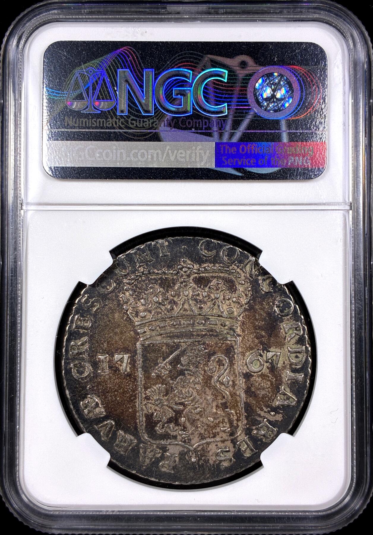 【雨安】【直播拍卖】【第0130期-评级币章】2026-03-28 周六 19:30 (金价981.33, 银价17.11) [评级欧洲] Netherlands 荷兰 共和国 杜卡特 Gelderland海尔德兰 中期版 1767年  NGC-AU50 原味欧洲老酱彩 少见版别