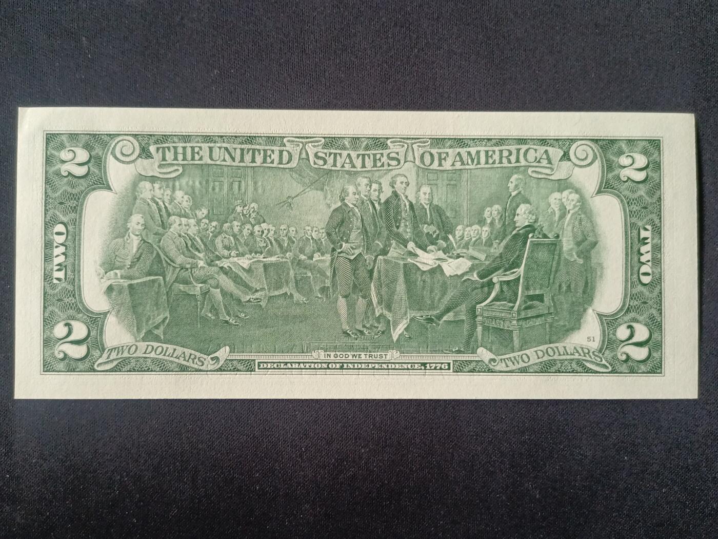 【游宝拍卖】丙午马年第15期 美国-2美元【SERIES-2013 B-纽约 ⭐️补号 B01622001 全新UNC-】