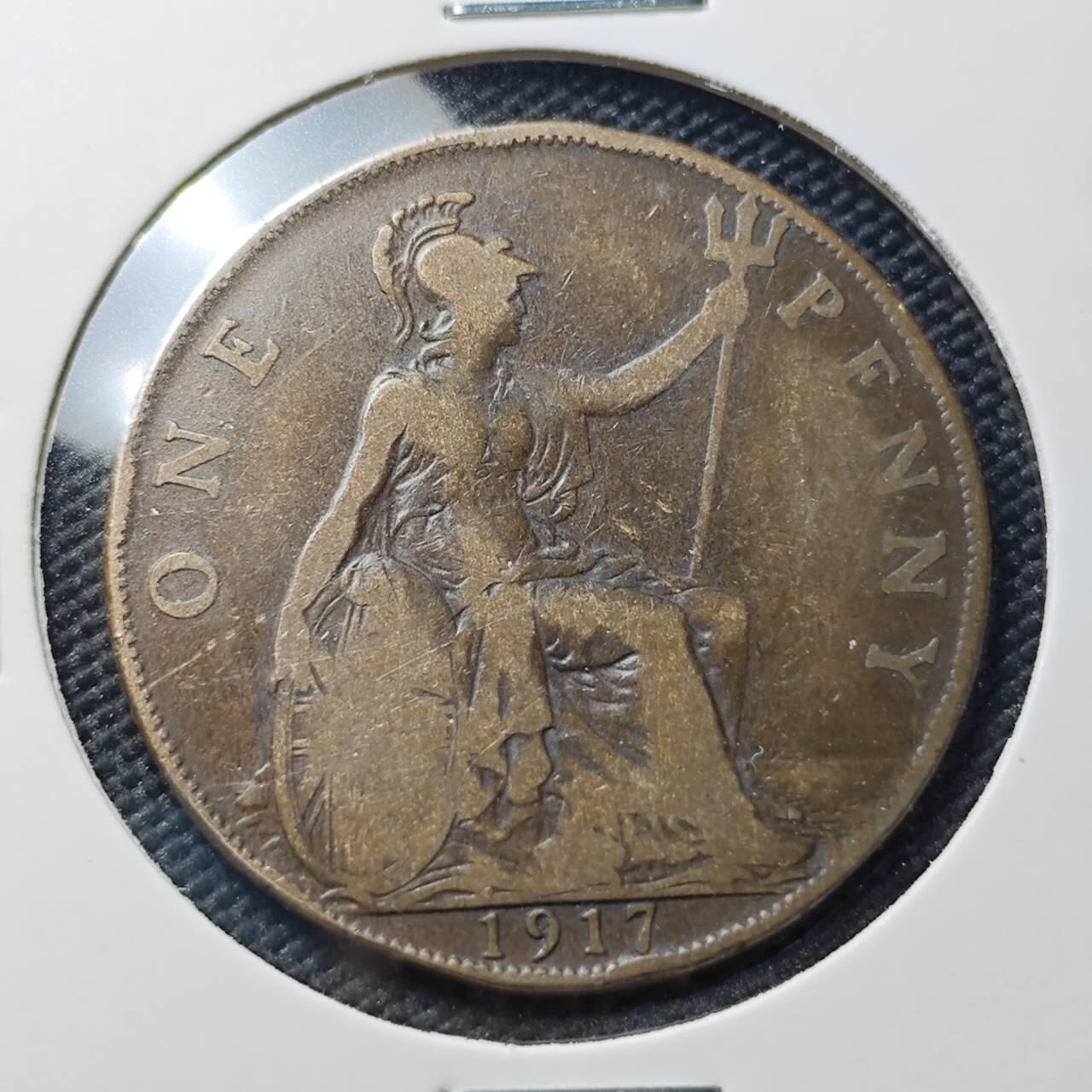 KK钱币收藏小铺  第406期 2月预留时间 周末发货  1917英国1便士铜币