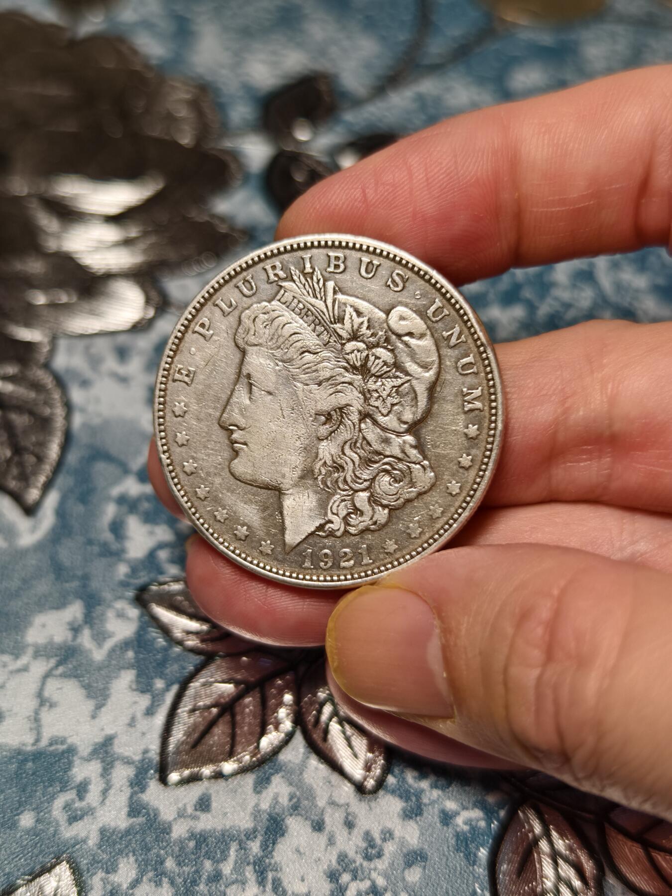 抚柳草堂-第十九期章牌钱币  奖章勋章限时免佣 满百包邮 放漏专场 1921美国摩根1美元大银币 重26.7g 流通美品温润柔美