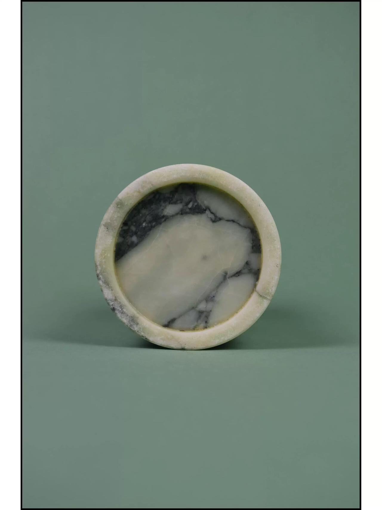 日本古董收藏品近代玉石大理石雕刻寿字笔筒文房用品包邮高级礼品