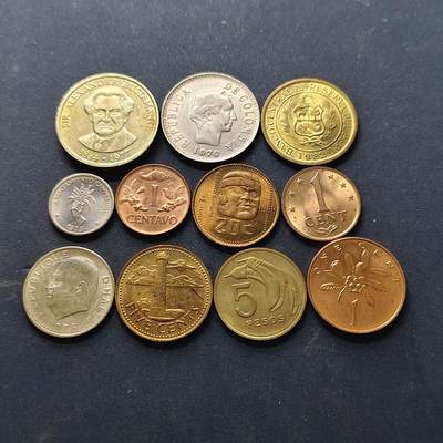 【全场包邮】纯粹捡漏拍514场 - 世界各国各年份散币11枚一组-秘鲁+海地+墨西哥+哥伦比亚等