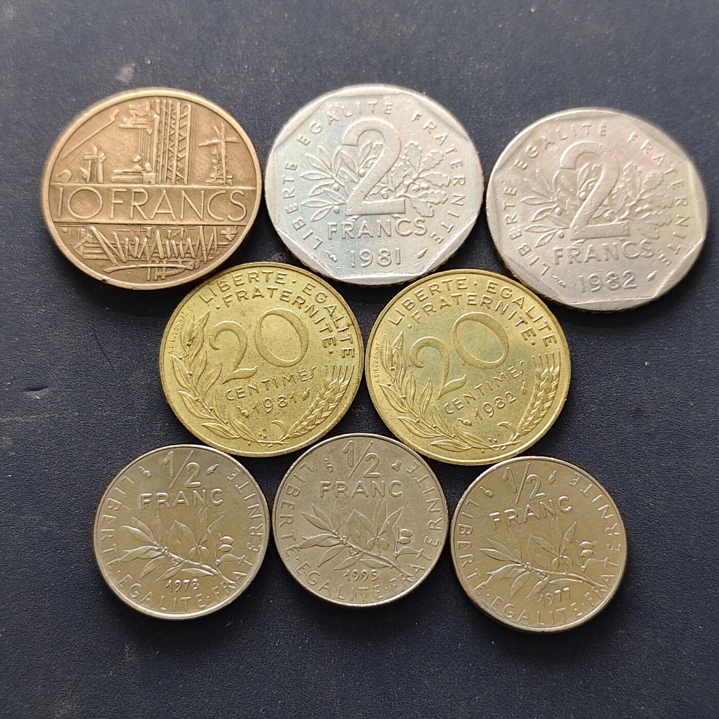 【全场包邮】纯粹捡漏拍514场 法国1977-1993年散币8枚套币