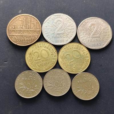 【全场包邮】纯粹捡漏拍514场 - 法国1977-1993年散币8枚套币