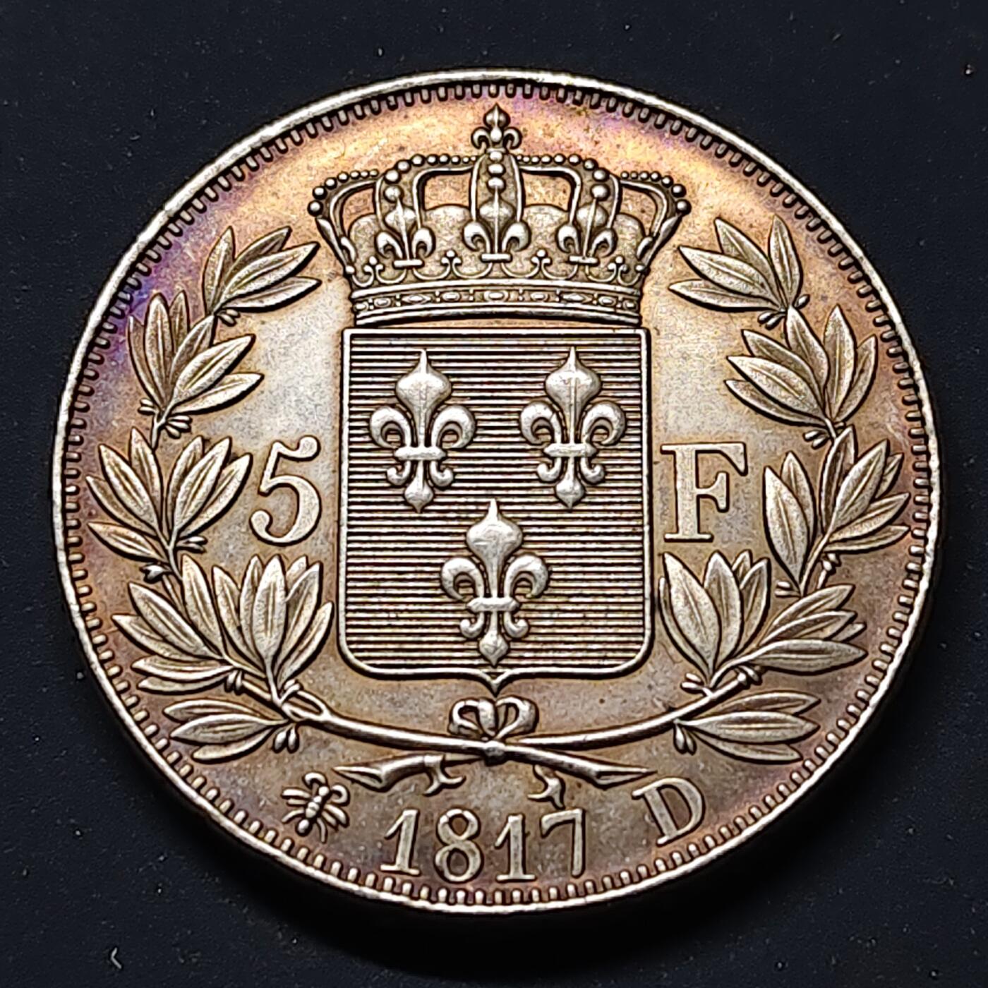 【全场包邮】纯粹捡漏拍515场 【纪念章】法国1815年路易十八5法郎复刻版纪念章【边铭 DOMINE SALVUM FAC REGEM】